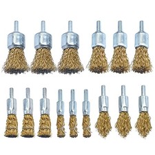 Brass Coated Wire End Brush Set,Wire Brush for Cleaning Rust Stripping 15pack