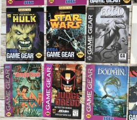 Sega Gamegear Manual Lot Judge Dredd Hulk Star Wars Sonic 2 Outrun Dracula Ecco