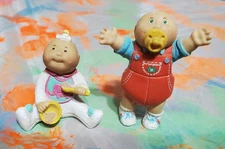 Vtg 1984 Miniature PVC Cabbage Patch Kids ~ Sitting Baby + Toddler "Pick me up!"