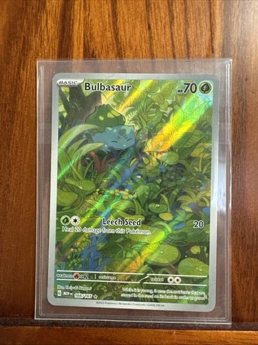 2023 POKEMON MEW EN-151 166 BULBASAUR ILLUSTRATION RARE NEAR MINT