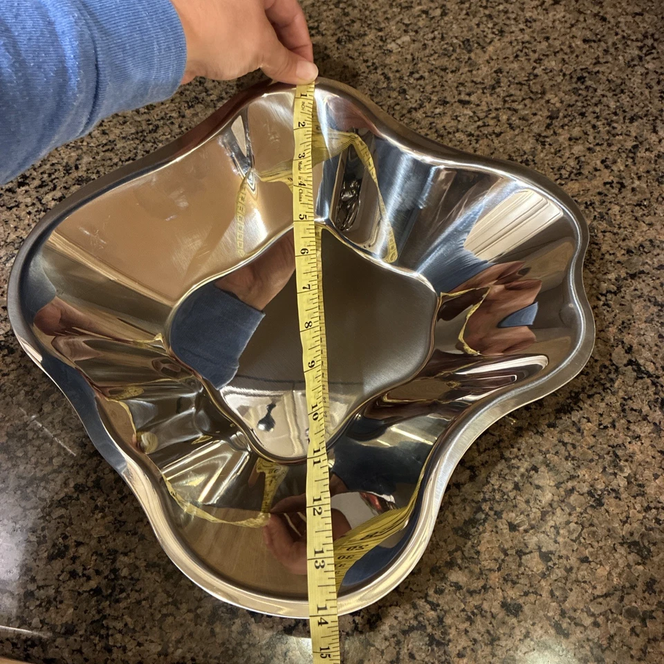 Finlandia, Iittala, Alvar Aalto: cuenco artístico de acero inoxidable Saboya Foto 4 de 4