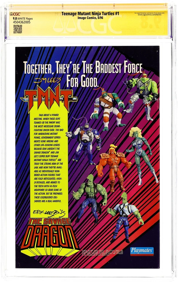 Teenage Mutant Ninja Turtles 1A Larsen CGC 9.8 SS Eastman 1996 4504362005 Foto 2 de 2
