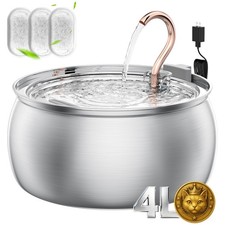 135oz/4.0L Cat Water Fountain with Copper Swan Spout, Ultra Quiet Automatic P...