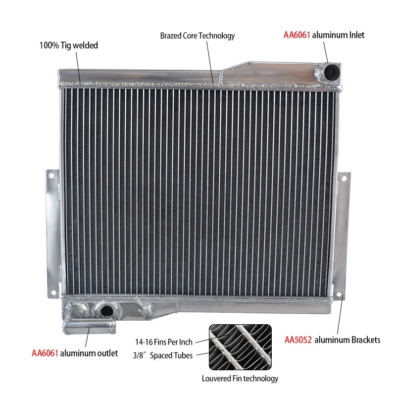 Radiador de aluminio de 2 filas para 1977-1980 MG MGB GT Roadster MK IV 1,8 L L L4 MT Foto 3 de 4