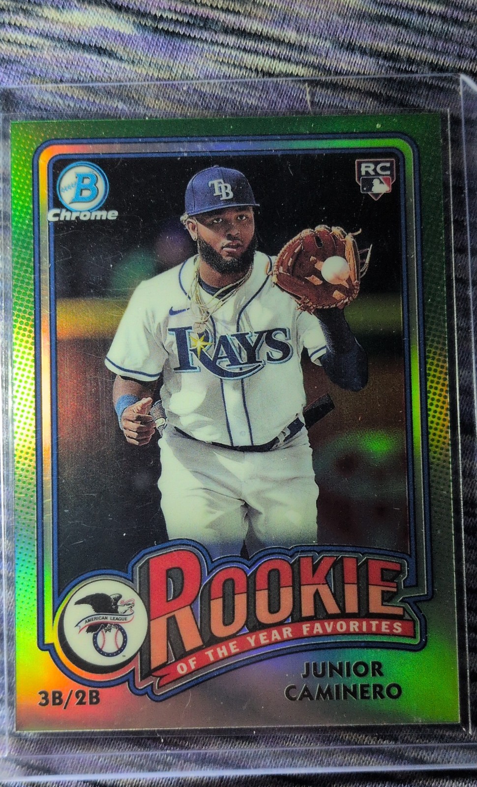 2024 Bowman - Rooear Favorites Junior Caminero #ROY-8 Green Refractor /99 (RC)