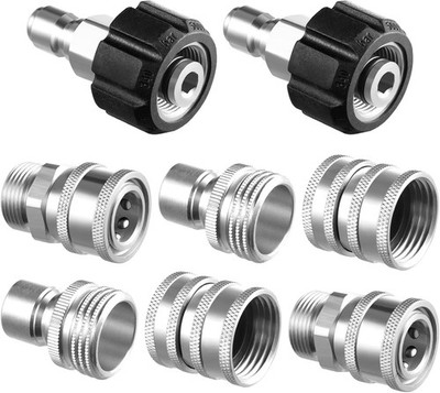 Twinkle Star Pressure Washer Adapter Set, Stainless 8 Sets, Steel 