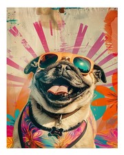 Colorful Pug Poster Wall Art - Vibrant Home Decor Premium Quality