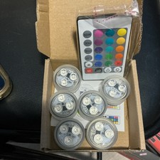 Remote Control Submersible LED Light, 16-Color Multicolor, Plastic, Clear