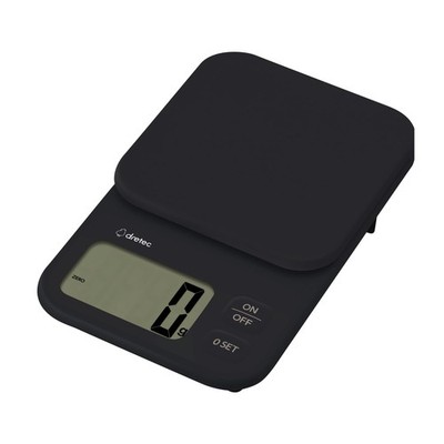 dretec Digital Scale 3kg/1g increments, Tare Function, Large Screen, Black