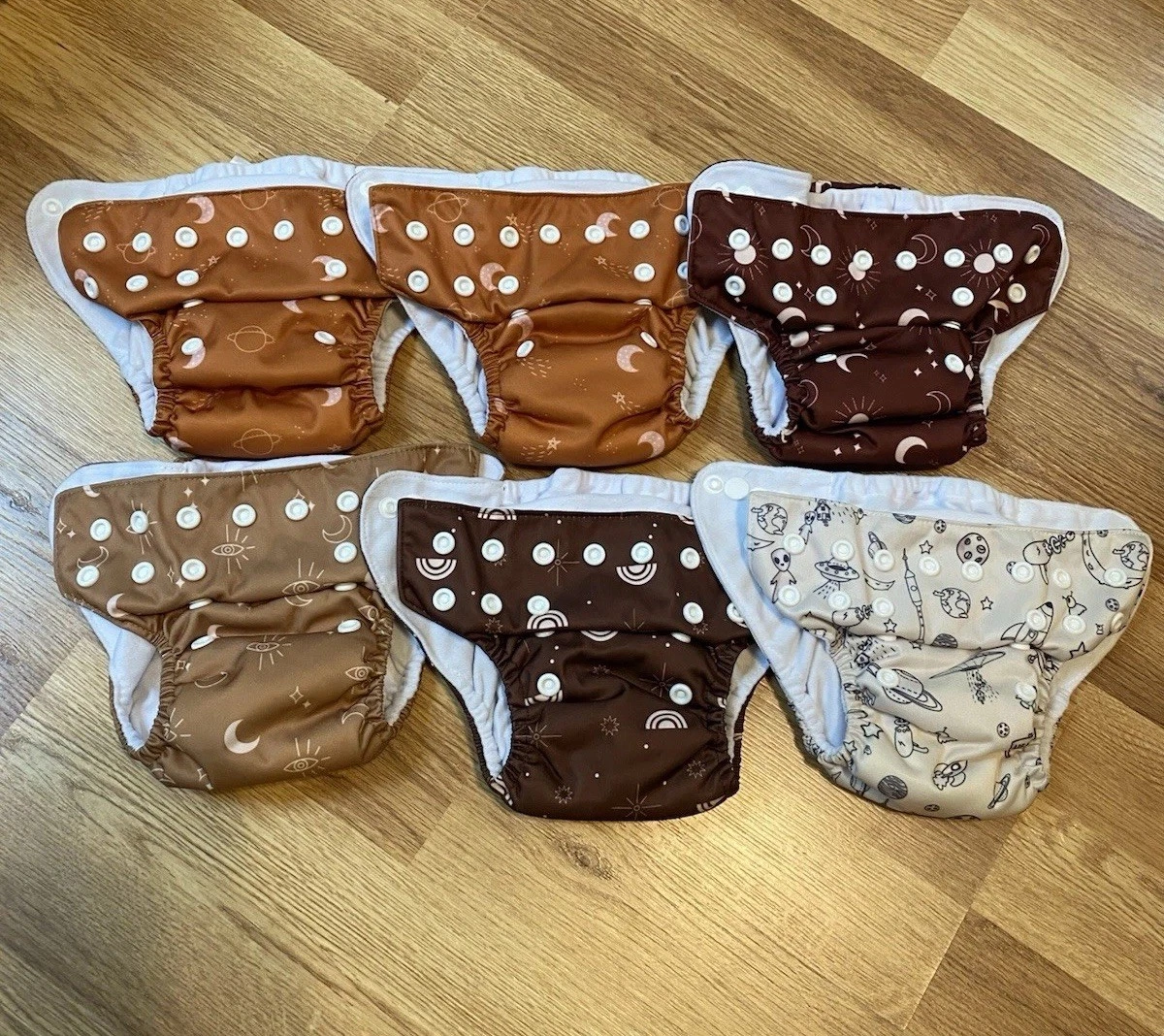 Cloth Diapers Alvababy Gender Neutral Space & Stars Theme All In One w/ Pockets