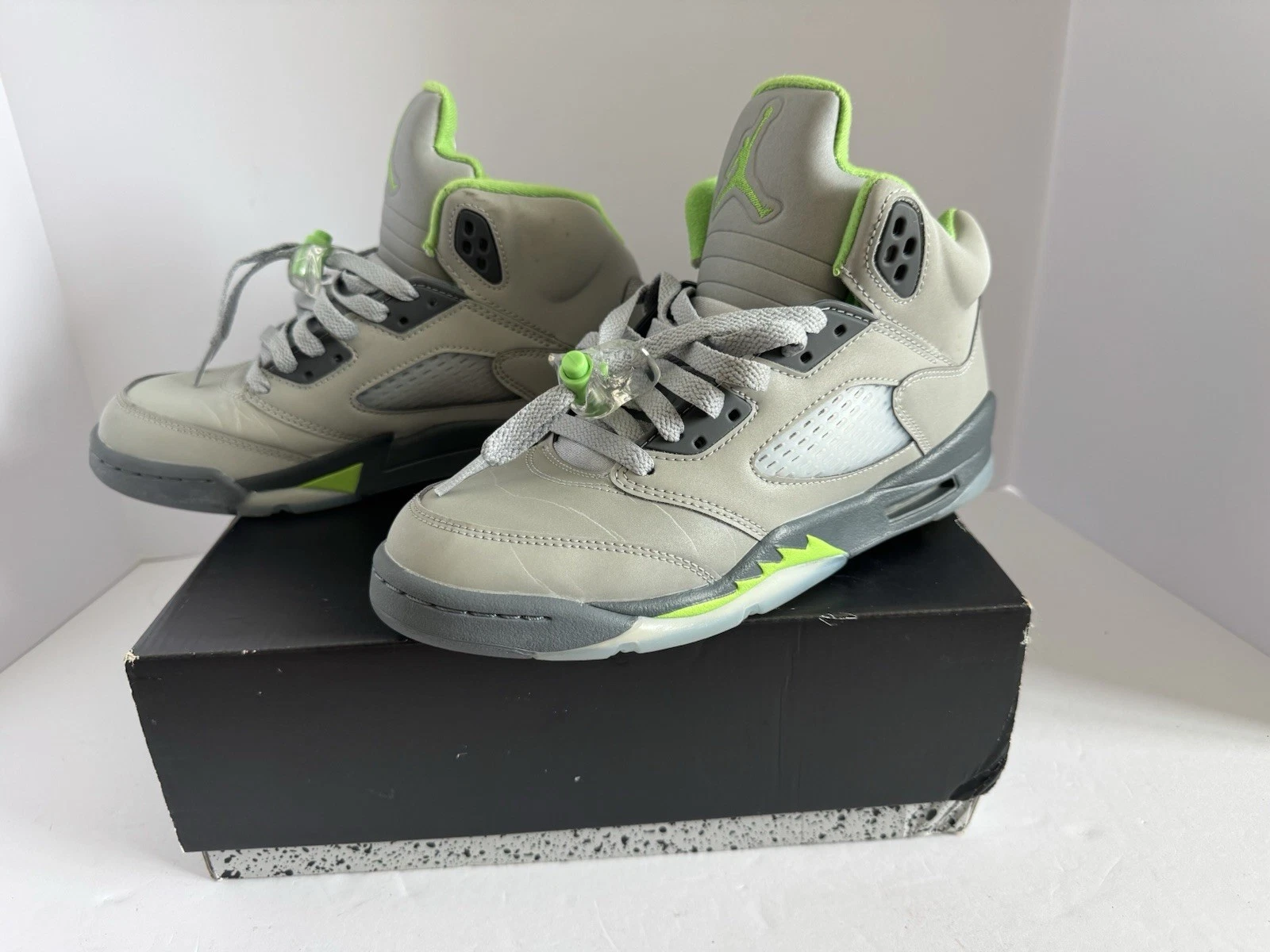 Air Jordan 5 Retro GS Silver Green Bean DQ3734 003 taglia 7 anni