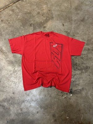 Vintage Y2K Fox Racing Shirt AOP Sports Grunge Motocross Skater Red Mens Size XL