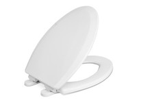 Elongated Soft Close Toilet Seat, Molded Wood, Closed Front, White