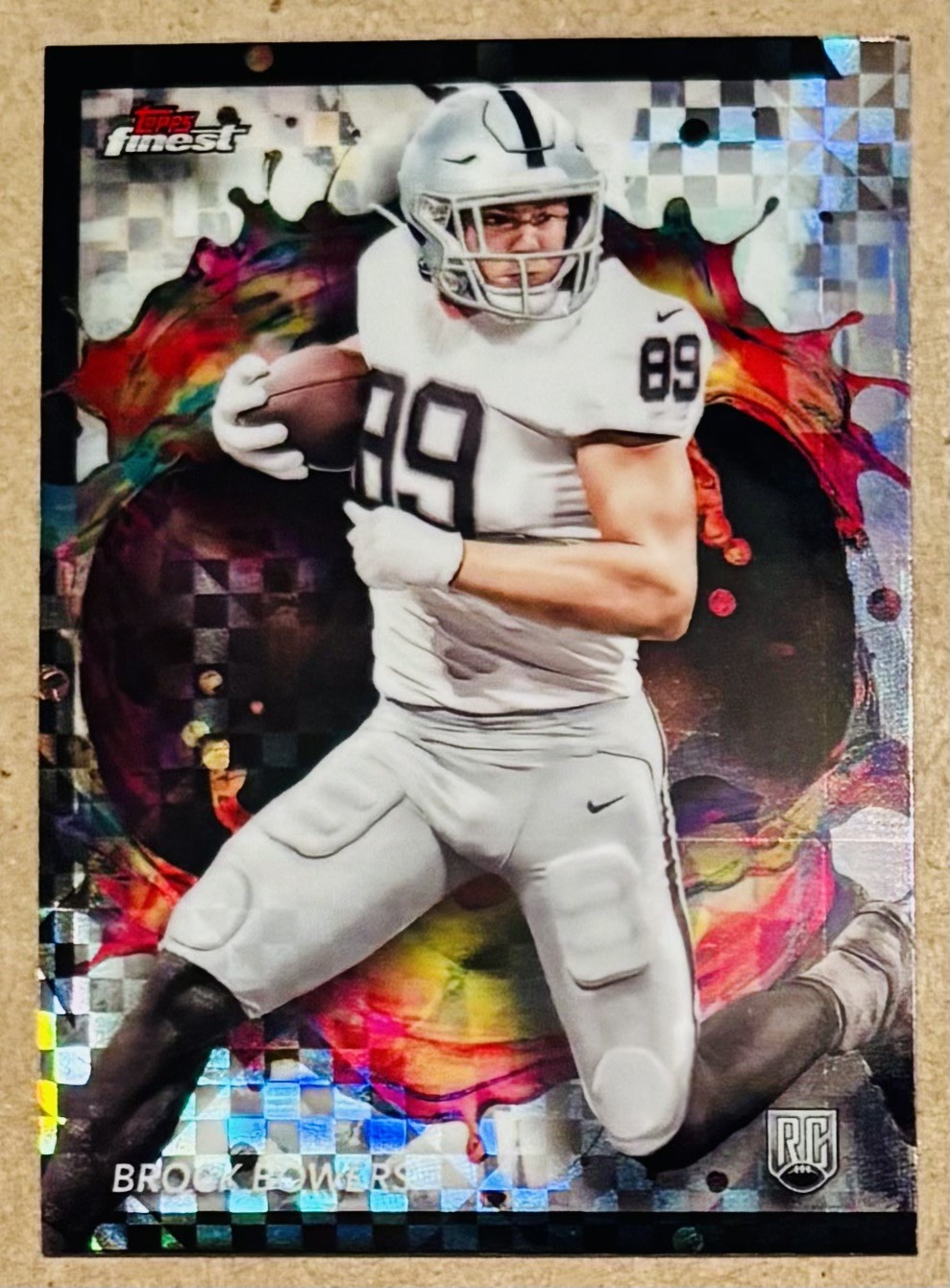 2024 Topps Finest - Brock Bowers (RC)  RARE Checkerboard Refractor #282  RAIDERS
