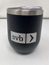 SVB Silicon Valley Bank Logo THERMAL TUMBLER Wine Coffee Cup Black Steel Vacuum