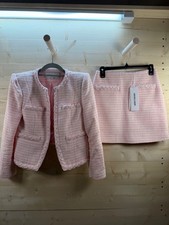 Veronica Beard Light Pink Tweed Jacket Perry Skirt Set Size 2 NWT