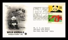 DR JIM STAMPS US COVER GIANT PANDA FLAMINGO WILD ANIMALS FDC SETENANT
