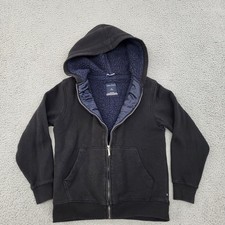 Nautica Jacket Boys Medium 10/12 Black Full Zip Pockets Sherpa Lined