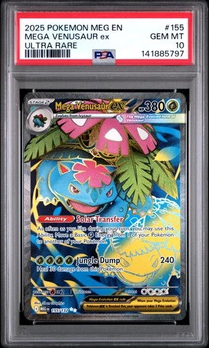 2025 POKEMON MEG EN-MEGA EVOLUTION ULTRA RARE #155 MEGA VENUSAUR EX PSA 10