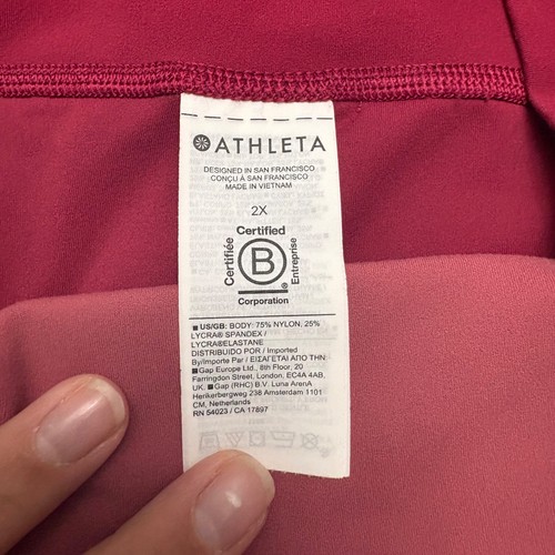 Athleta Leggings Women Plus Size 2X Pink Transcend Colorblock 7/8 Tight Workout - Picture 6 of 13