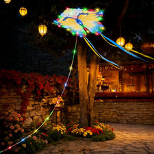 Solar Butterfly Lights Outdoor, 2.9Ft 174 LED Waterproof Kite Butterfly Garden D