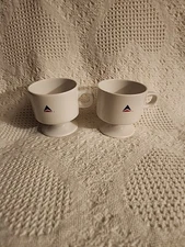 2 Vintage Delta Air Lines Pedestal Coffee Cups  1970s/80s ABCO Tableware USA