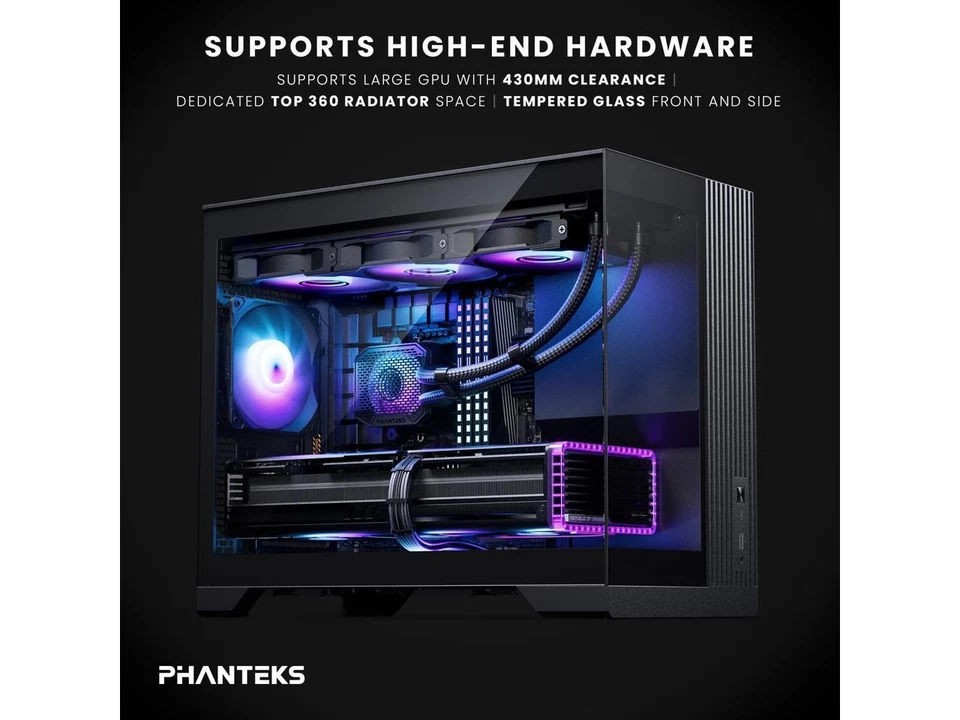 Phanteks XT V3, Compact Micro-ATX Gaming Chassis, Tempered Glass Front & Side, - Image 2 of 4