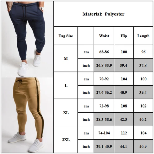 Men Skinny Slim Gym Workout Joggers Pants Sweatpants Fit Sports Trousers Bottoms - Picture 3 of 20