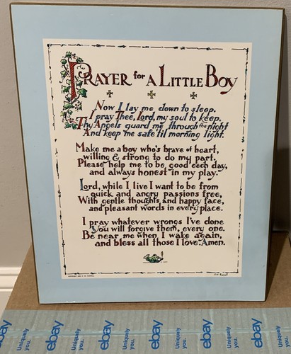 Prayer for a Little Boy by F.W. Funnell - Vintage Wall Plaque - 第 1/3 張圖片