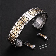 Stainless Steel Metal Curved Bracelet Clasp Replacement Watch Band Strap Gold