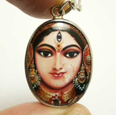 DURGA PARVATI KALI UMA DEVI 3 EYED AMBIKA GODDESS SHAKTI HINDU BLESS OM PENDANT
