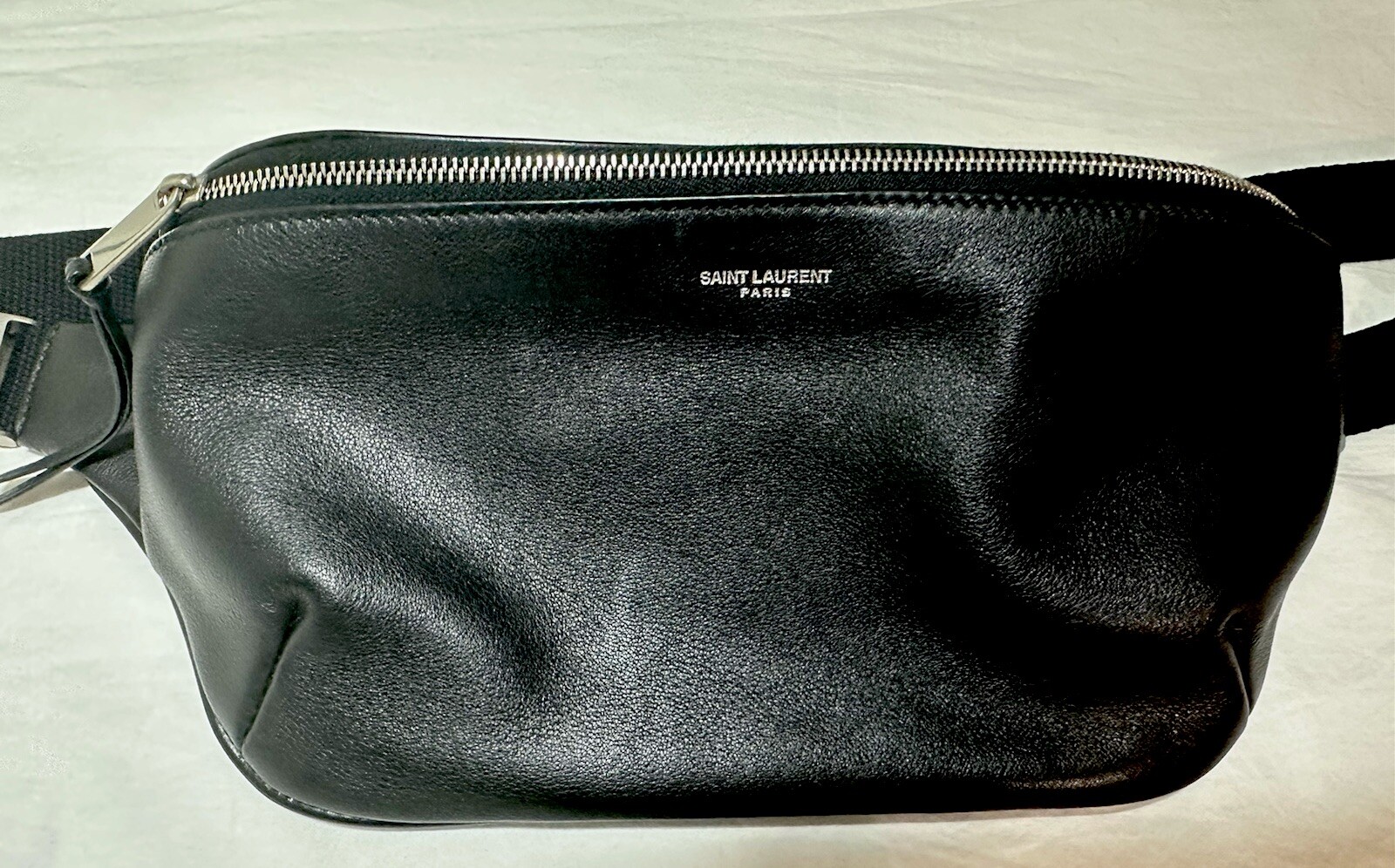 Borsa a tracolla City Saint Laurent in pelle d'agnello e cotone