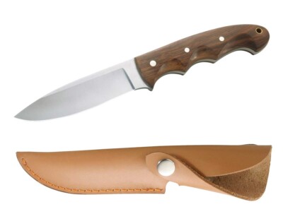 HERBERTZ BELT OUTDOOR KNIFE / TAGAYASAN WOOD / STAINLESS STEEL w. LEATHER SHEATH