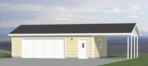 30x20 2 Car Garage With Carport 600 Sqft Pdf Floor Plan
