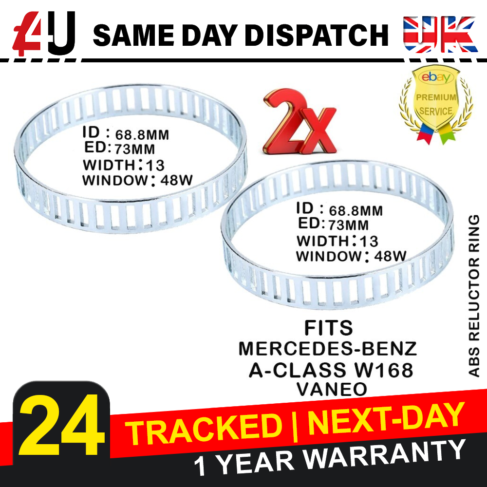 2X ABS RELUCTOR RING FOR MERCEDES-BENZ A-CLASS W168 &VANEO 414
