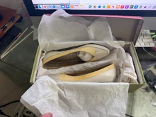 LABOR DAY SALE - IOB Vtg Selby Size 4.5 B "Brandy" Bone Kid/SM PrintS