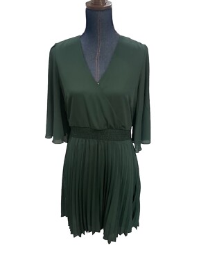 Allison & Kelly Forest Green 3/4 Sleeve Pleated Skirt Vneck Dress Size Large NWT | eBay Allison & Kelly Forest Green 3/4 Sleeve Pleated Skirt Vneck Dress Size Large NWT | eBay