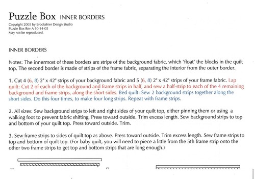 2005 Brookshier Design Studio Puzzle Box quilt 54"x54" sewing pattern uncut - Picture 3 of 3
