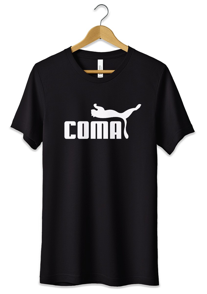 T-Shirt Maglietta Coma Parodia Divertente Puma Tshirt Uomo Donna