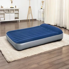 Air Mattress Bed with Built-In Pump Inflatable Travel Air Antimicrobial, Full