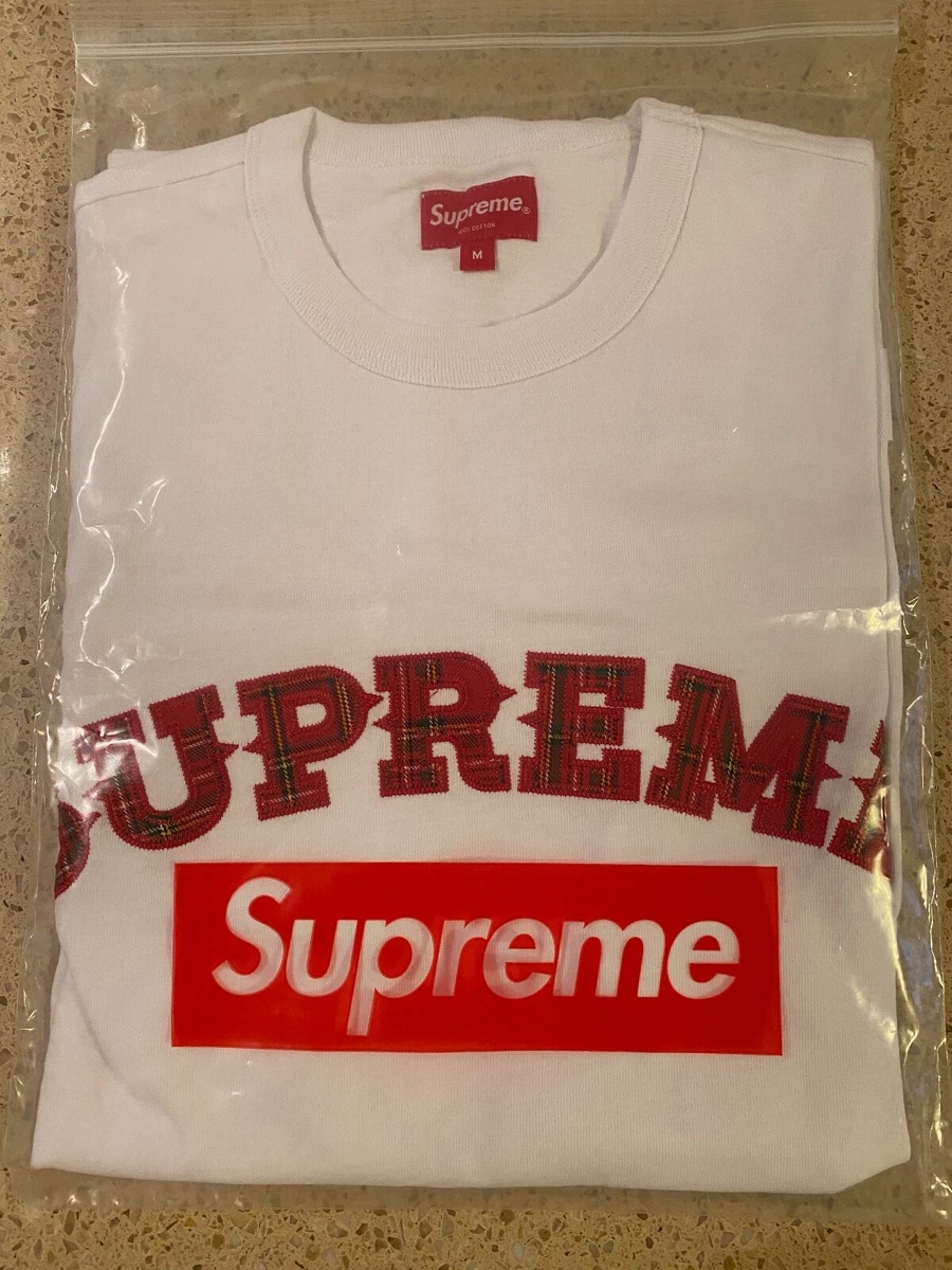 Supreme Plaid Applique S/S Top white Medium FW20.
