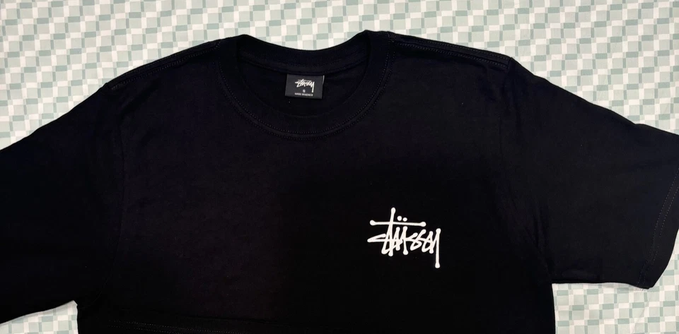 Camiseta negra con logotipo básico de Stussy para hombre talla S Foto 4 de 4
