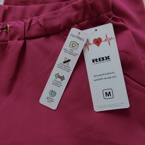 RBX Women's Scrubs Pants Joggers Pull On Fuchsia, Blue Medium NWT - Picture 14 of 20