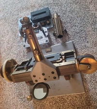 Antique Traveling Microscope Brass & Iron Base Model 3 with Objectives 42+ lbs