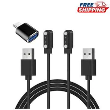 Efficient 2-Pack USB Type A Magnetic Charger for VeryFit Smart Watch Models