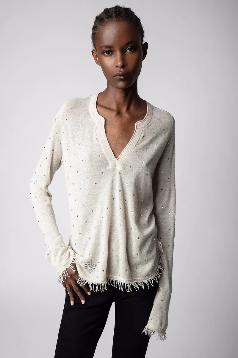 2023 Zadig Voltaire Riviera Strass Cashmere Sweater Jumper
