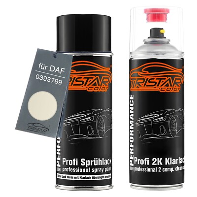 Autolack 2K Spraydosen Set für DAF 0393789 Diamond White Trucks