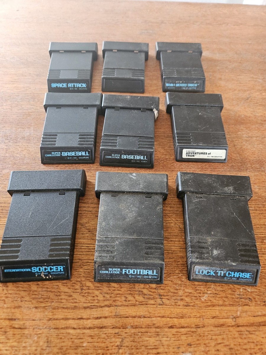 Lot Of 9 Atari 2600 Mattel Games: Tron, Space Attack, Lock 'N
