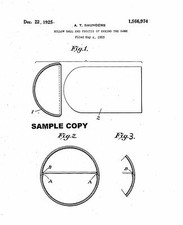 SPALDING RUBBER BALL REPRODUCTION PATENT 1925 8x10 GLOSSY PHOTO