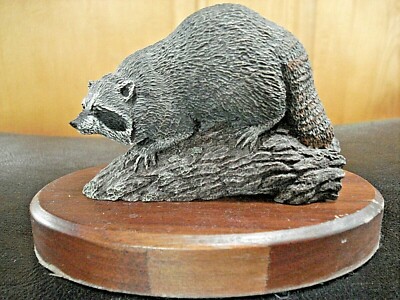 Vtg. Hamilton Collection Eastern Raccoon Figurine Audubon Bronzes by The Dea